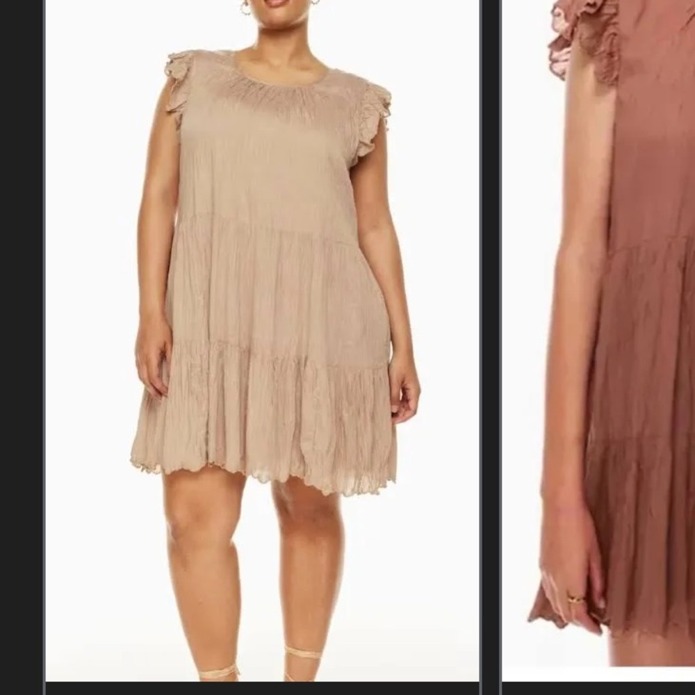 Wilfred Ruffled Tan Dress - Picture 2 of 2